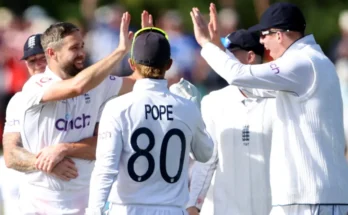 England near victory in first Test against New Zealand.